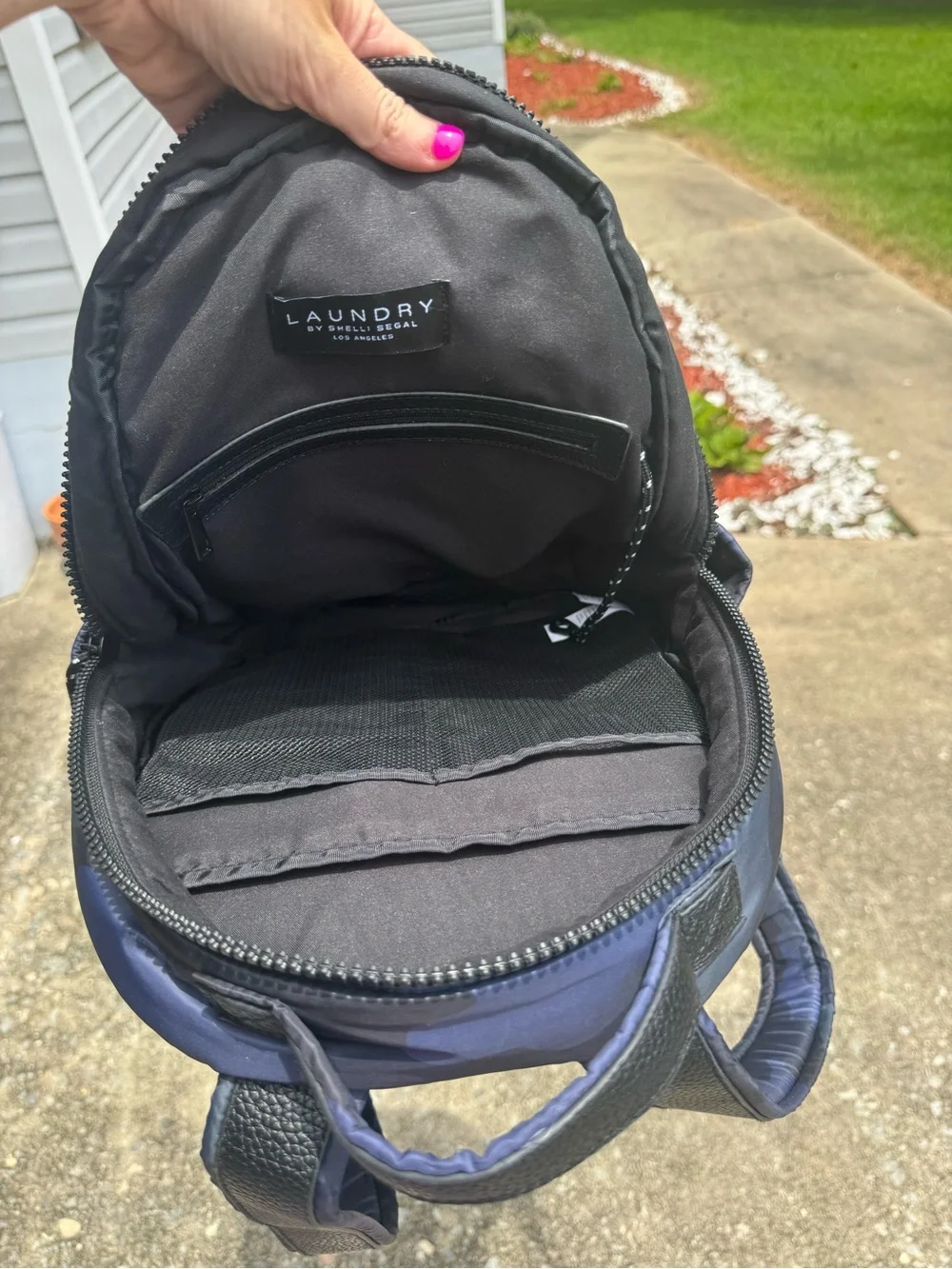 Laundry By Shelli Segal Navy Blue Quilted Mini Backpack